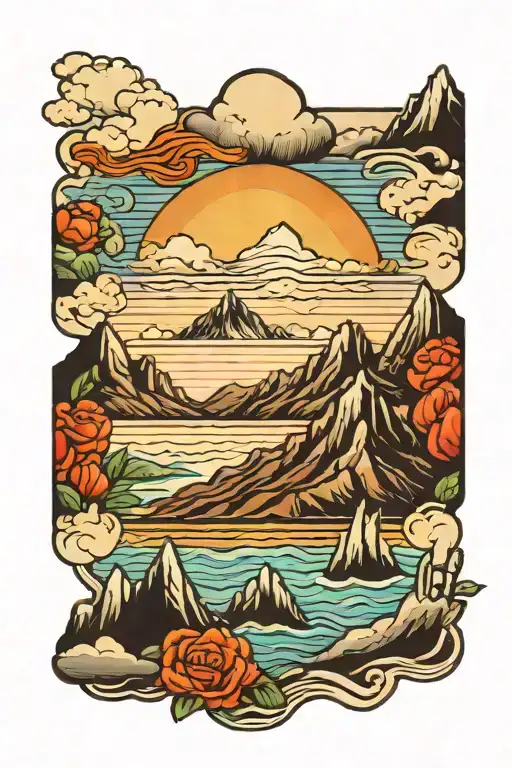 Ocean And Mountain Range