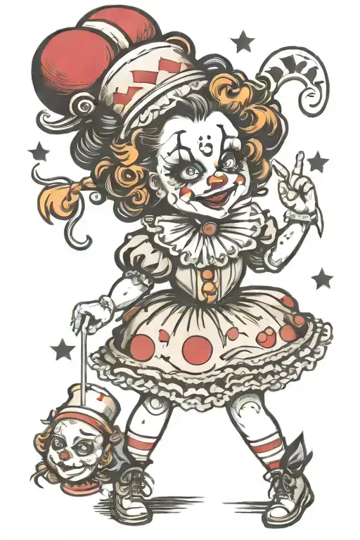 Creepy Clown Girl Goth