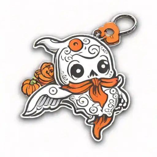 Cute Spooky Halloween Ghost Keychain