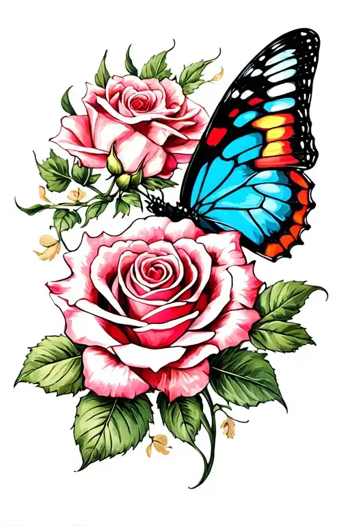 Rose And Butterfly