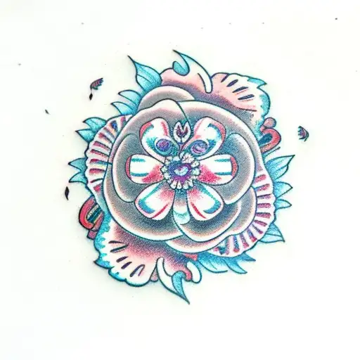 Deep Red Carnation With Love Infinity Symbol With Peacock Feather