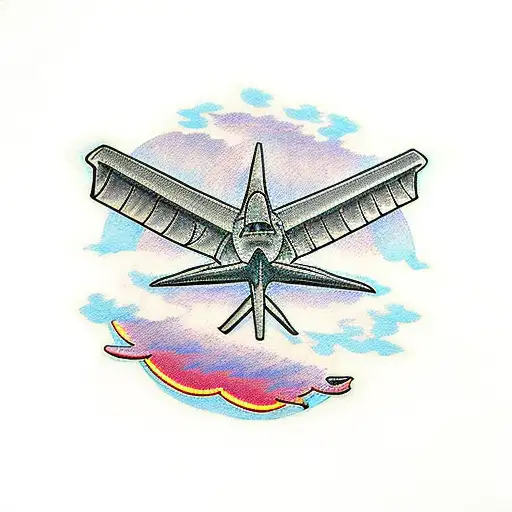 Airplane Flying At Sunset