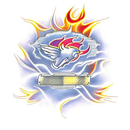 Flames With The Word Wheels