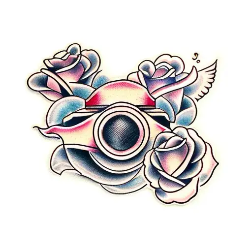 Photocamera With Small Rose