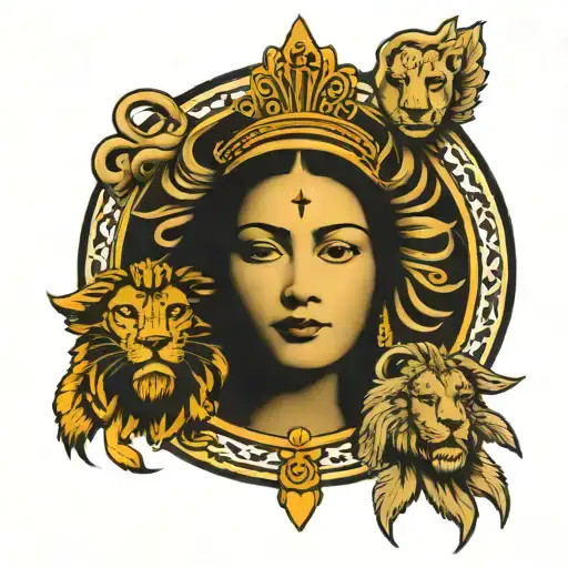 Virgin Of Guadalupe And Lion Of Judah