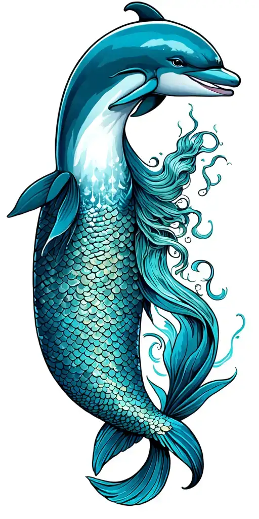 Mermaid And Dolphin