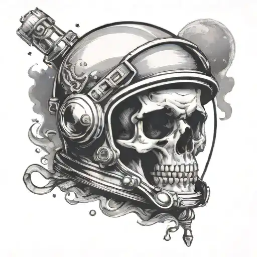 Skull In Astronaut Helmet