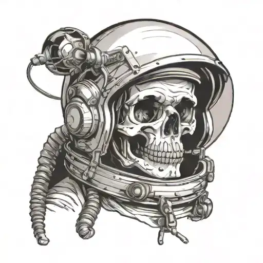 Skull In Astronaut Helmet
