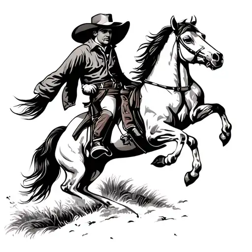 Western Horse Cowboy Riding A Horse