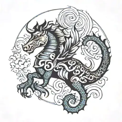 Seahorse And Buffalo Chinese Zodiac Sign