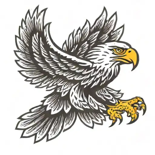 Large Eagle With Spread Wings