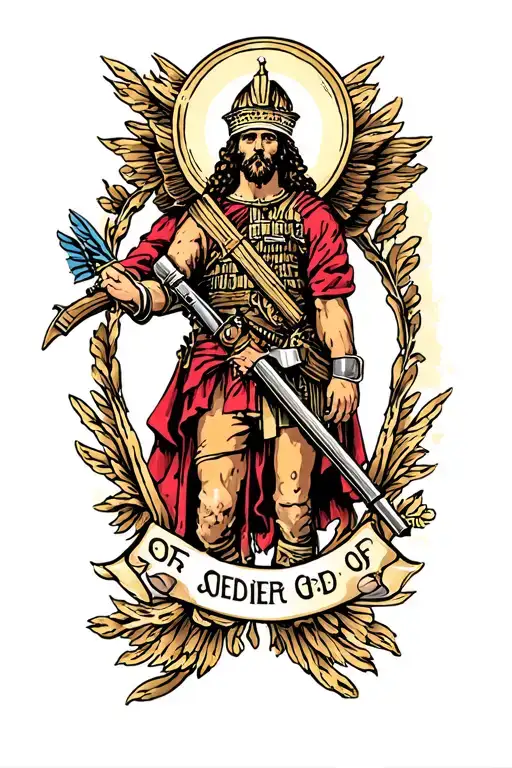 Soldier Of God Symbol Surrounded