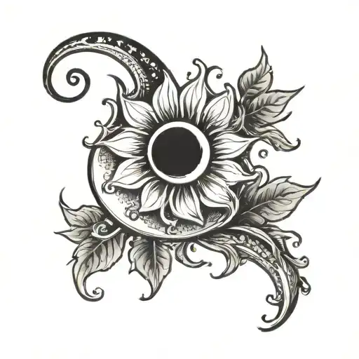 Waning Crescent Moon Sunglower