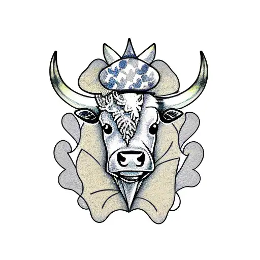 Scottish Cow With Thistle