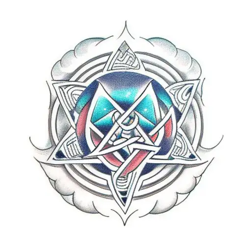 Triskele With The Elements In The Background