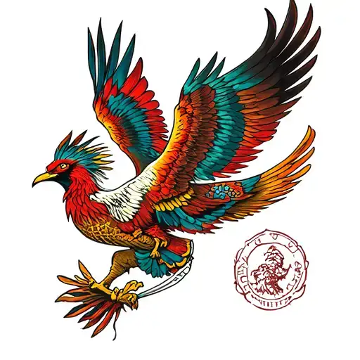 Warrior And Pheonix Flying Separeyly