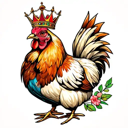 Chicken As Queen With Crown