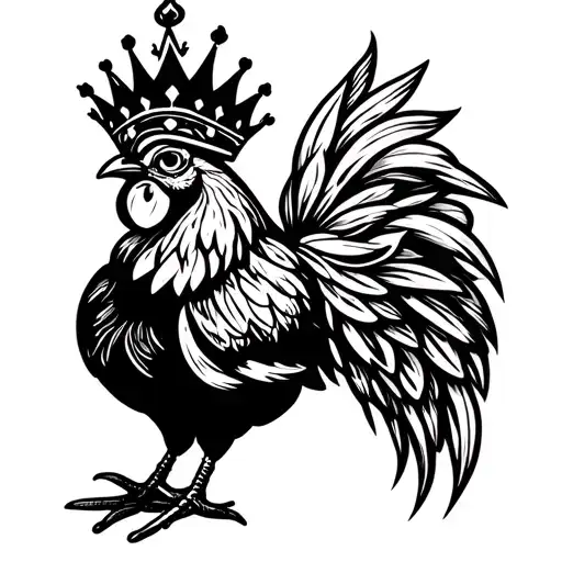 Tribal Chicken As Queen With Crown