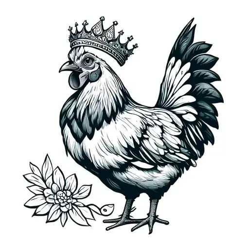 Philippine Chicken As Queen With Crown