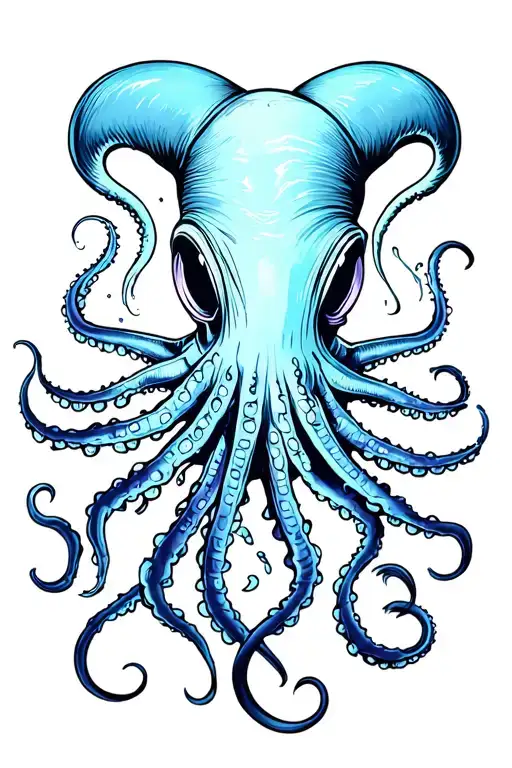 Squid Emerging From The Depths