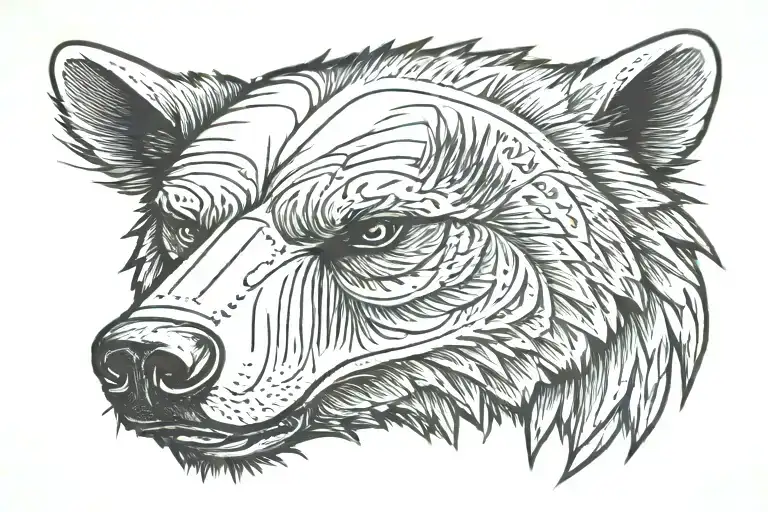 Bear Head With Spines Around Him