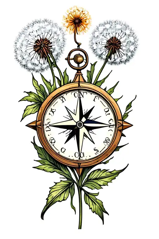 Compass Clock Dandelion