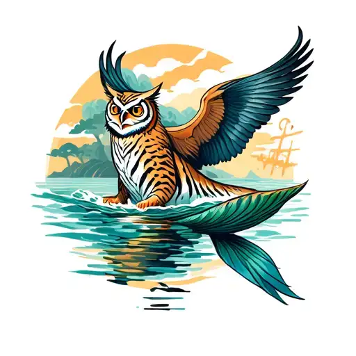 Ocean Boats Mermaids Swimming Music Dancing Sports Tiger Owl Bird