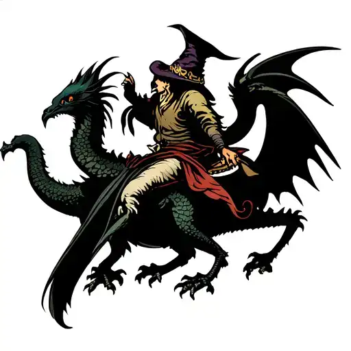 Spider Wizard Riding A Pidgeon Dragon