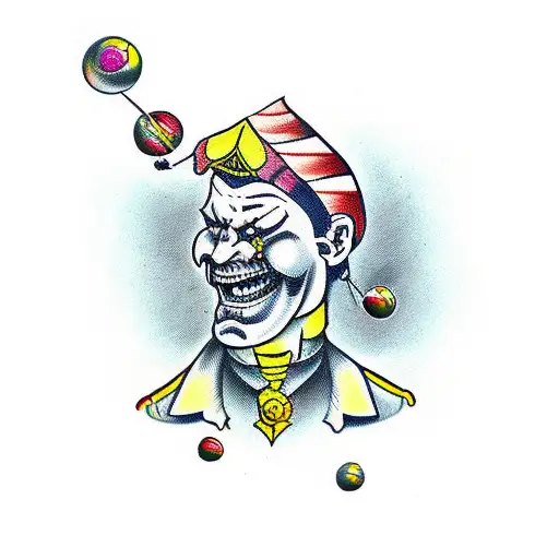 An Evil Buffoon Juggles Balls