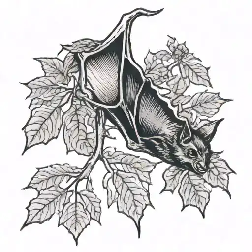 A Bat Hanging Upside Down From A Tree