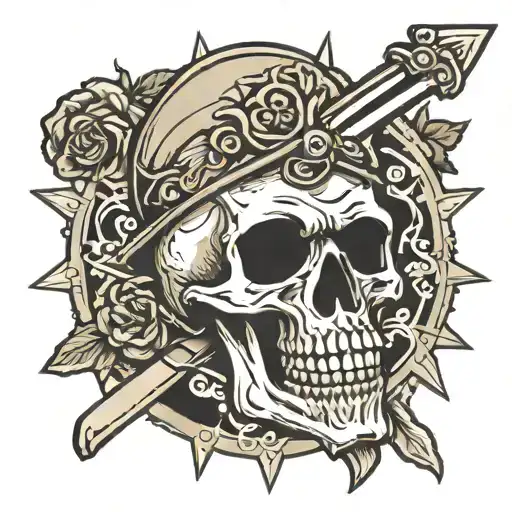 Skull With Sword