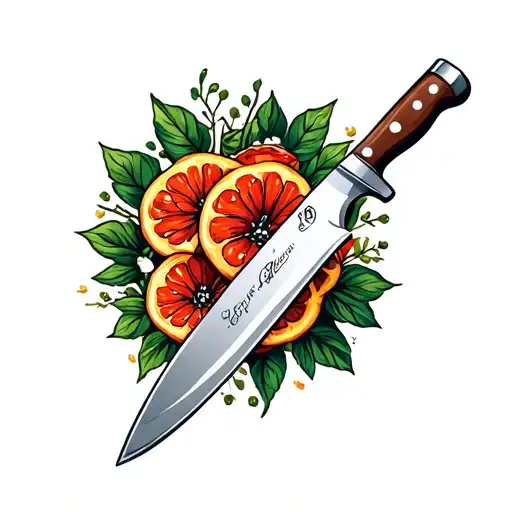 Chef Knife With Sharpening Steel