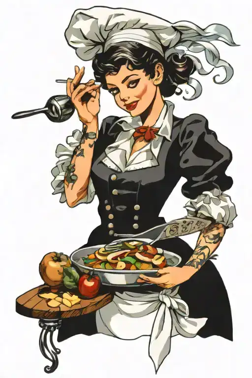 A Female Fairy Chef Preparing A Gourmet Meal