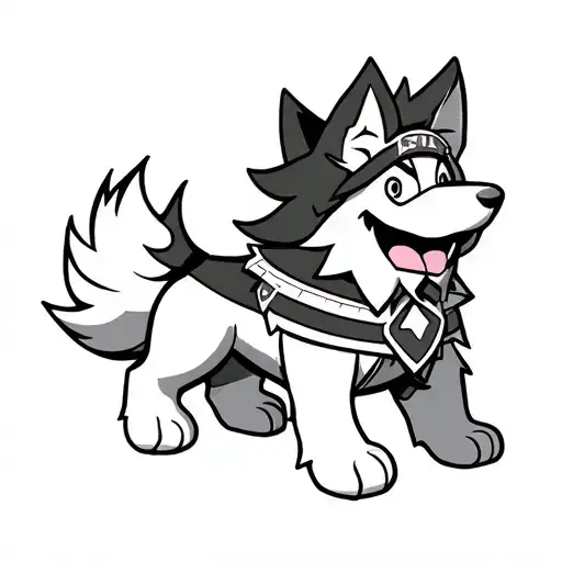 Arcanine In The Style Of Paper Mario