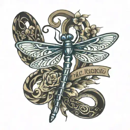 Dragonfly With Infinity Symbol And The Words I Will Follow