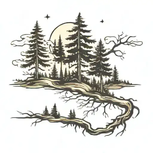 Dark Forest With Trail