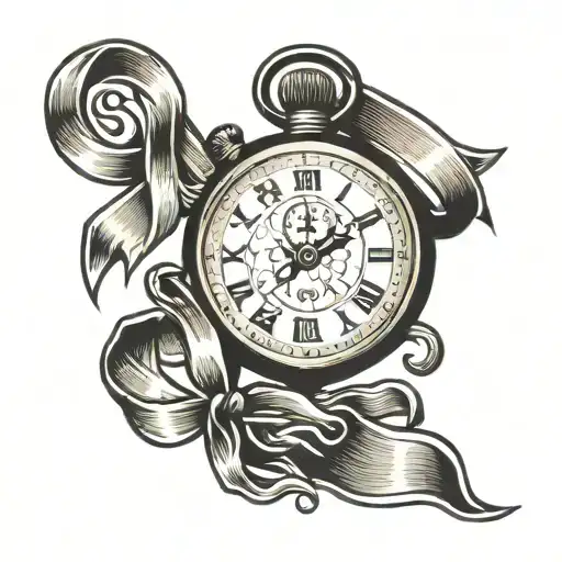 Stop Watch With A Cancer Ribbon