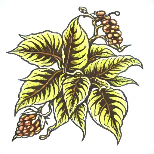 Coffee Plant With Coffee Beans As Leaves