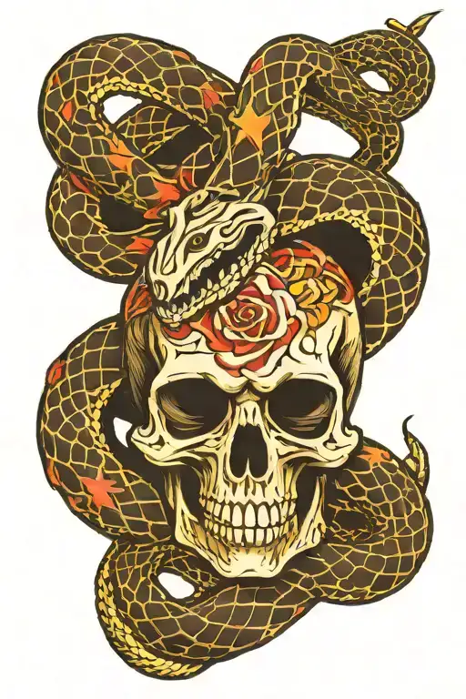 Snake Wrapped Skull Inside
