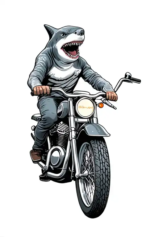 Shark Riding Motor Bike