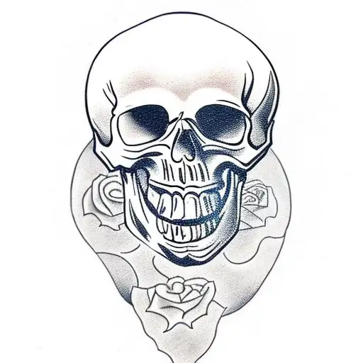 Skull With Whiskey Bottle