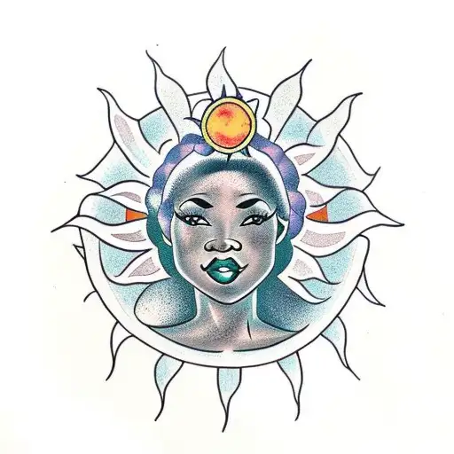Black Woman With Sun Above Her Head