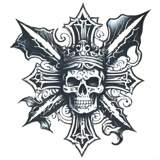 Cross With Thorn Crown With Pablo Engraved In The Cross