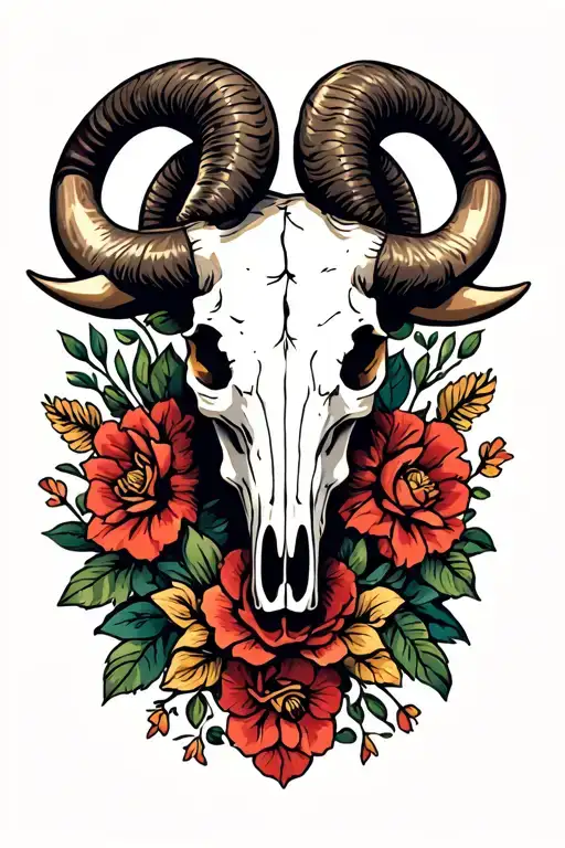 Aries Bull Skull Made