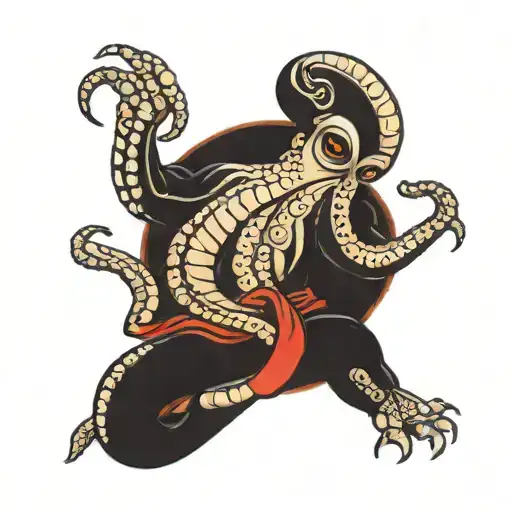 Octopus Wearing Karate Gi