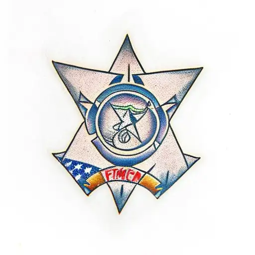 Stars Around Fireman Symbol