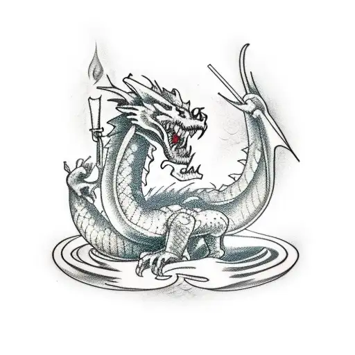 Dragon With Jesus Christ On Top Smoking Weed