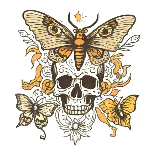 Moth And Skull