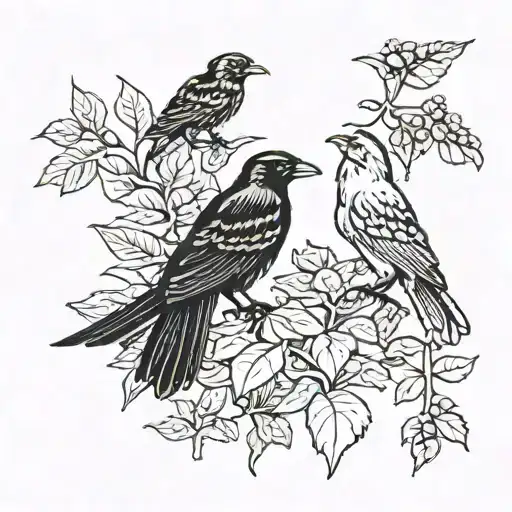 Plant With Crows