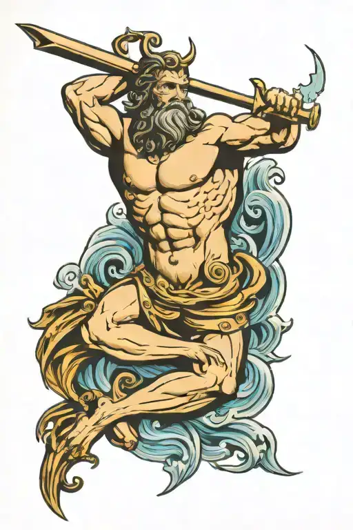 Poseidon And Sword